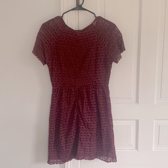 Free People Lace Dress in Burgundy Medium - Picture 3 of 8